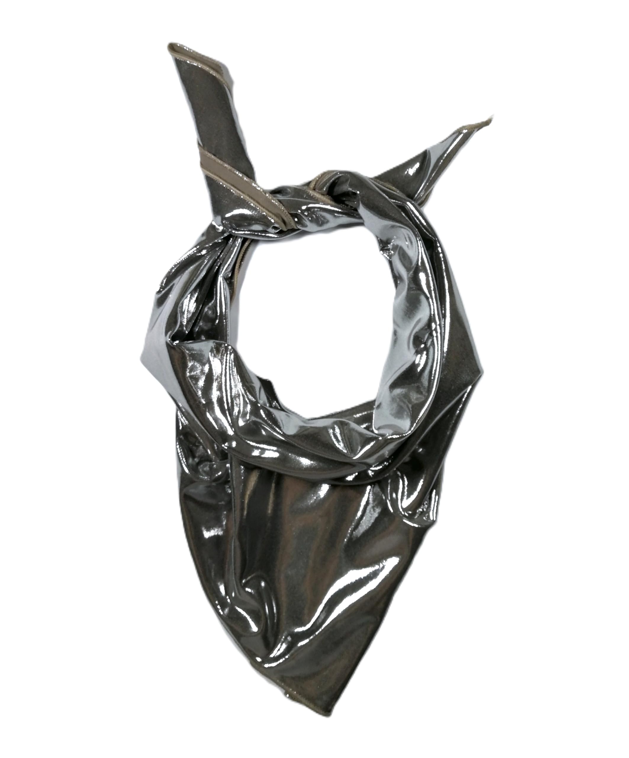 Shanlin Metallic Headscarf Futuristic Galaxy-Inspired Wrap Y2K Bandana Hip Hop Square Scarf for Women & Men