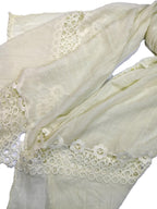 Shanlin Cotton Blend Solid Color Scarves with Elegant Lace Edge for Women