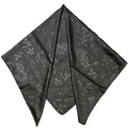 Shanlin Floral Pattern Solid Color Silk Feel Square Scarves (27.5"X27.5")