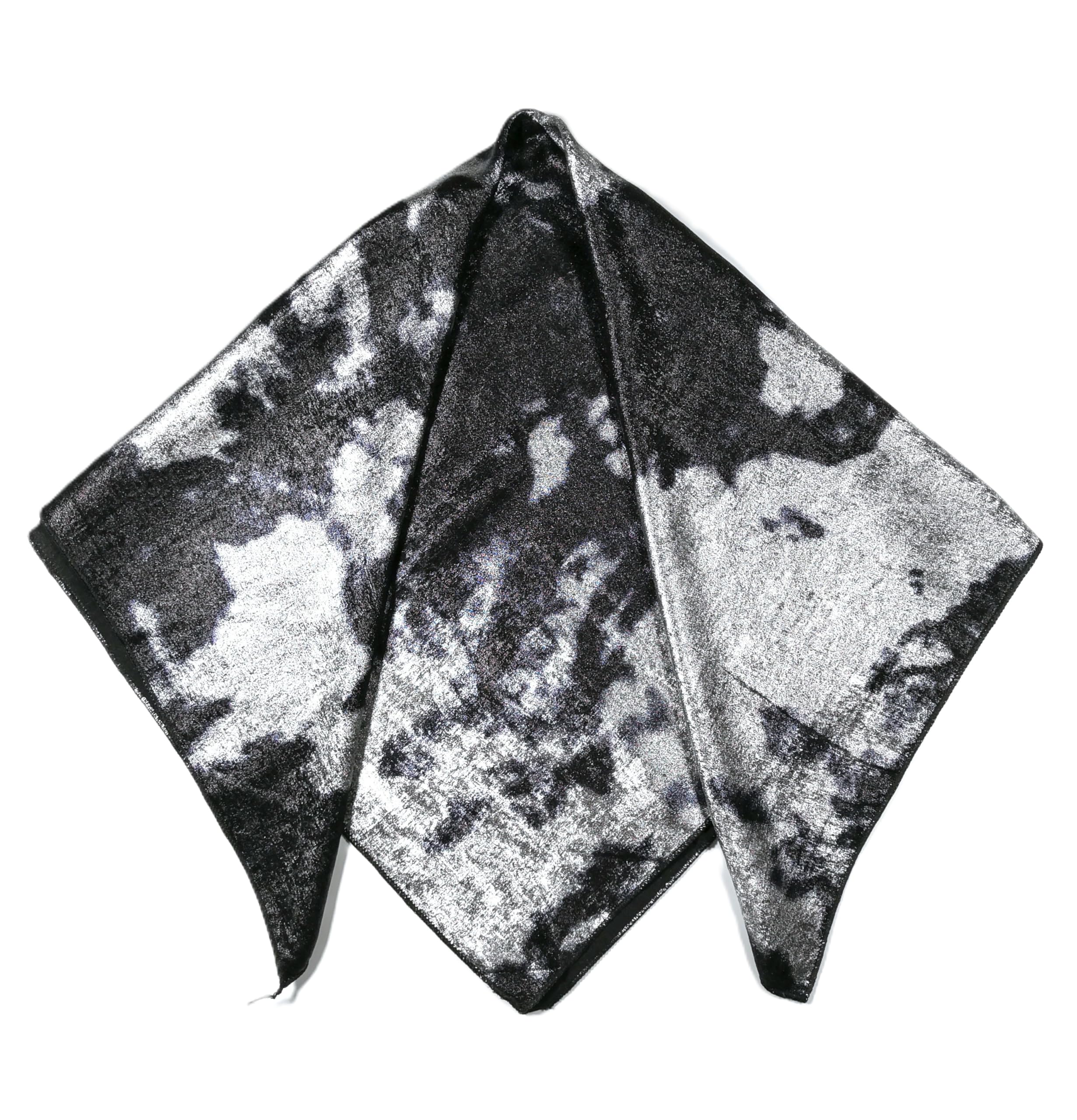 Shanlin Metallic Headscarf Futuristic Galaxy-Inspired Wrap Y2K Bandana Hip Hop Square Scarf for Women & Men