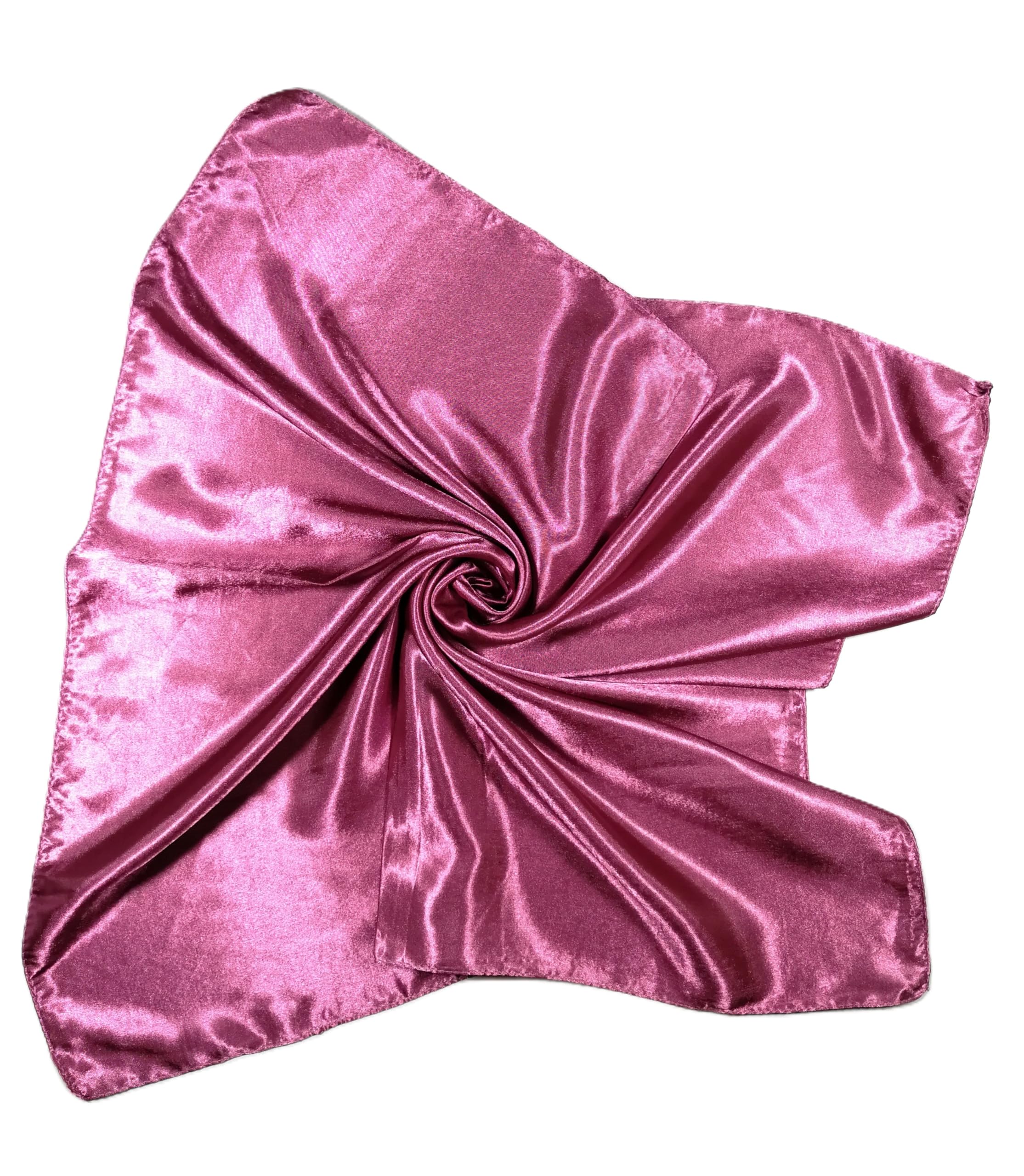Shanlin Solid Color Silk Feel Satin Square Scarf Bandanas (23.5"X23.5")