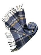 Shanlin 100% Australian Merino Wool Plaid Scarf for Men & Women – Soft, Warm, Lightweight Winter Wrap with Fringe