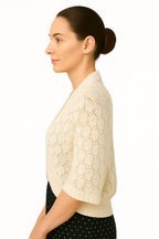 Shanlin Rhombus-Shaped Hollow Pattern Cocoon Cardigan Sweater Shawl