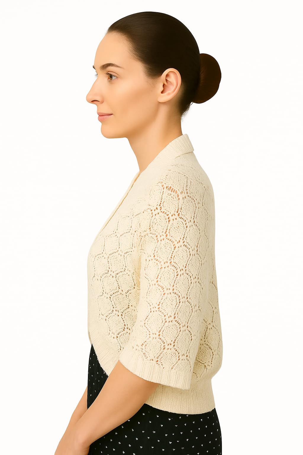 Shanlin Rhombus-Shaped Hollow Pattern Cocoon Cardigan Sweater Shawl
