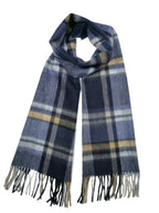 Shanlin 100% Australian Merino Wool Plaid Scarf for Men & Women – Soft, Warm, Lightweight Winter Wrap with Fringe