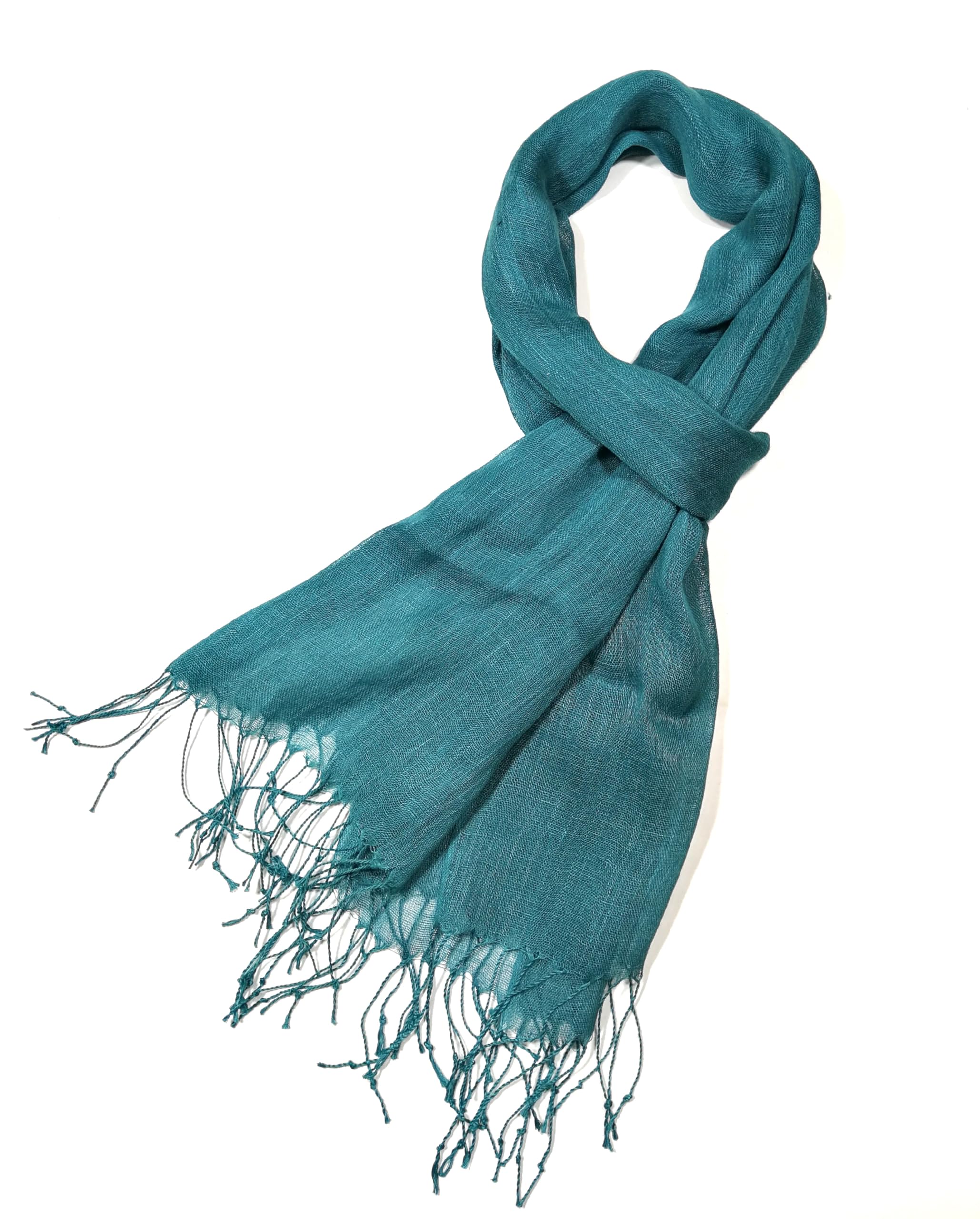 Shanlin Unisex 100% Linen Scarves for Men and Women (71"x22") Solid Color