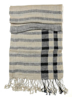 Shanlin Unisex Natural Color 100% Linen Scarves for Men and Women