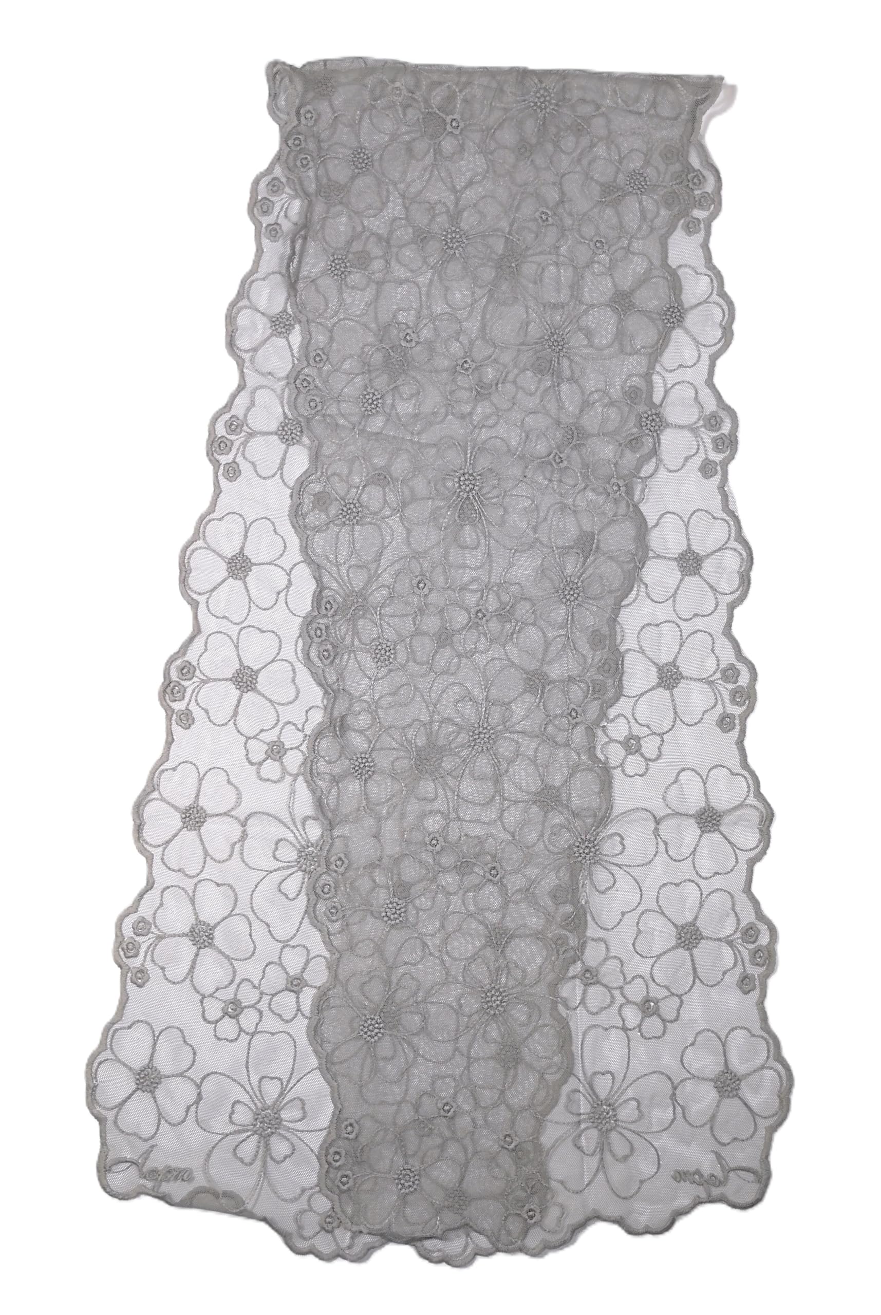 Shanlin Delicate Floral Embroidered Mesh Lace Scarf for Women