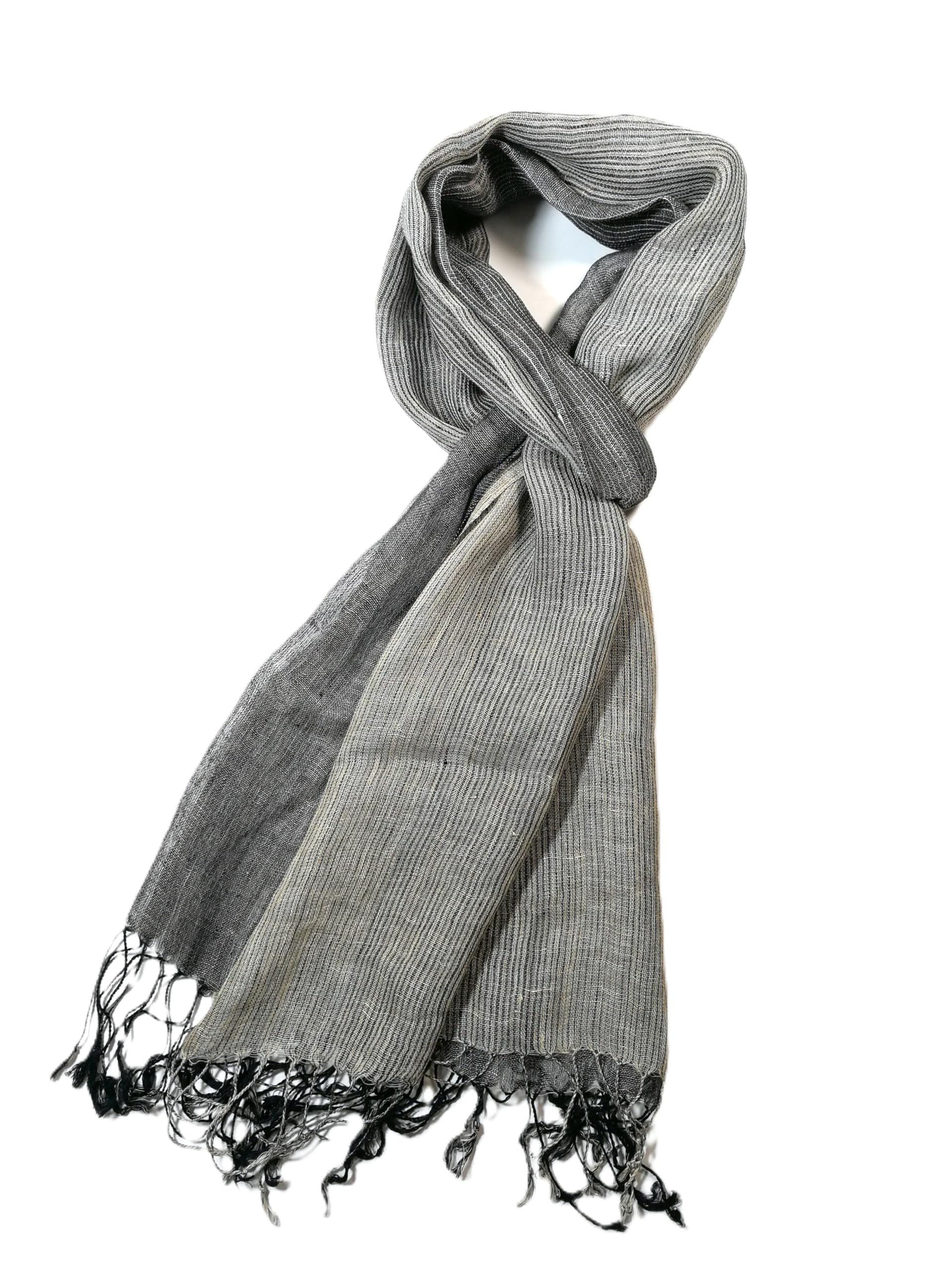 Shanlin Unisex Natural Color 100% Linen Scarves for Men and Women