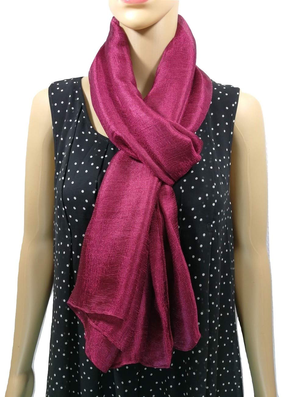 Shanlin Solid Color Silk Feel Long Scarves