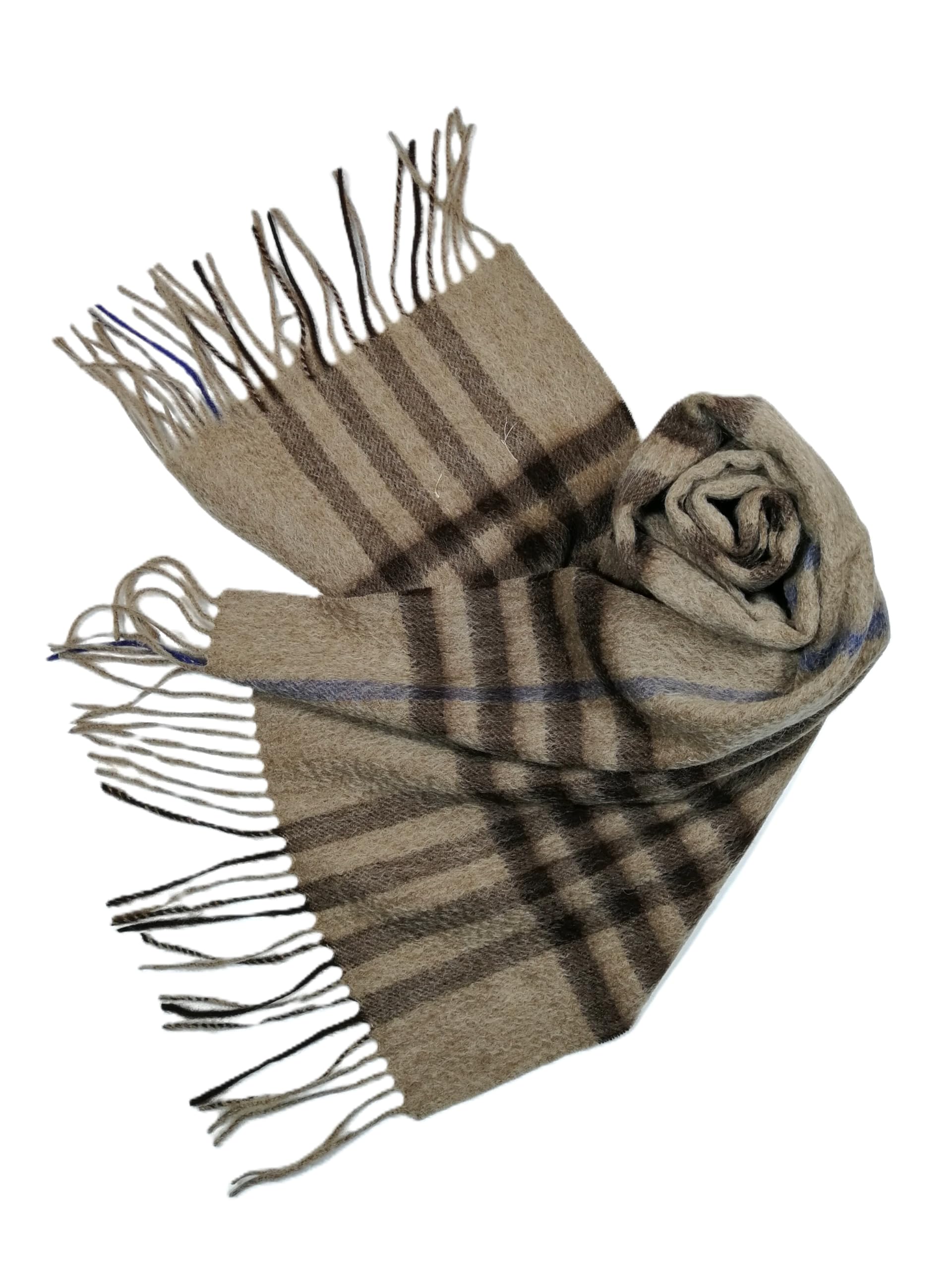 Shanlin 100% Australian Merino Wool Plaid Scarf for Men & Women – Soft, Warm, Lightweight Winter Wrap with Fringe