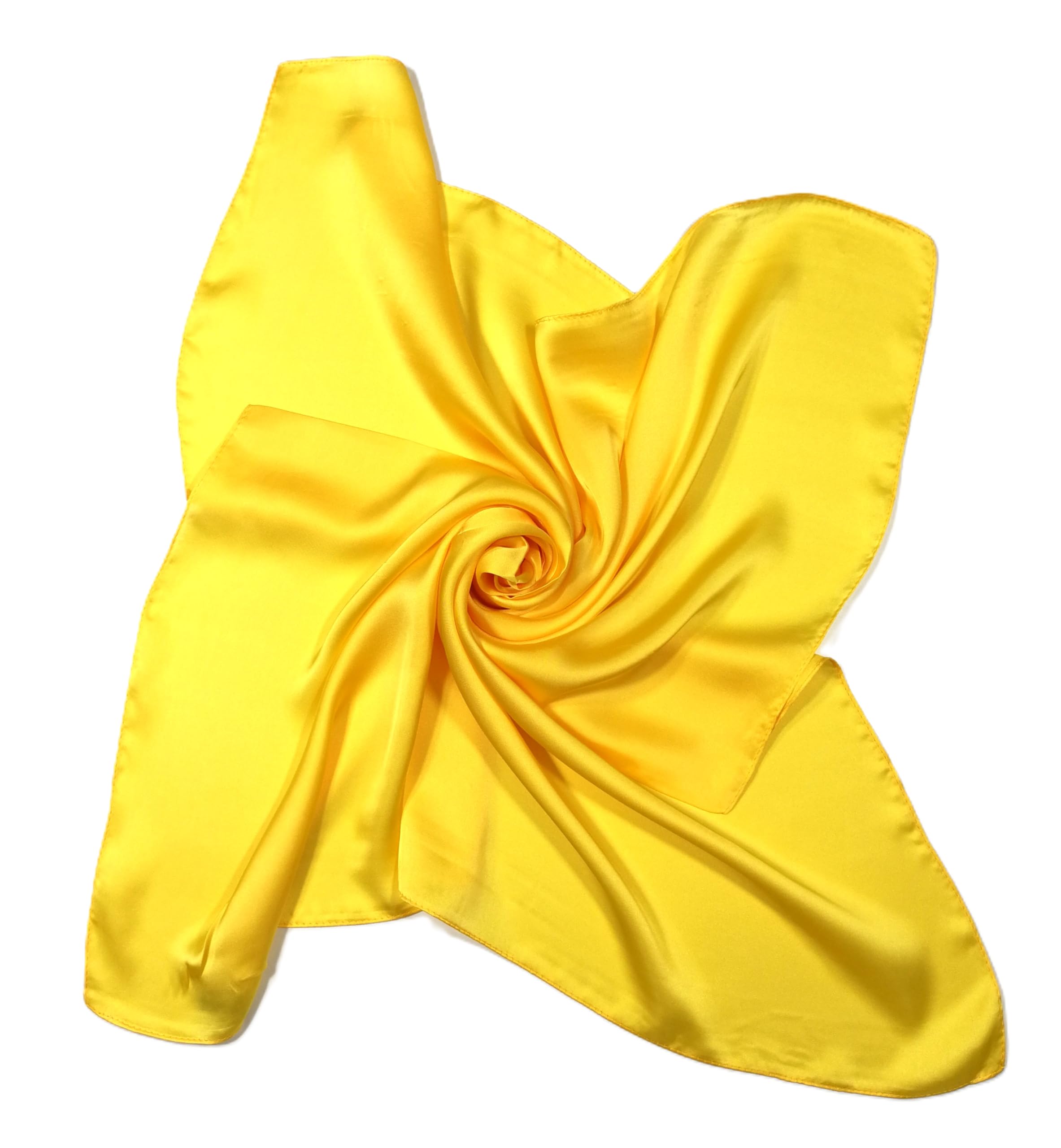 Shanlin Silk Feel Pattern Square Scarves 27" X 27"(Solid Color)
