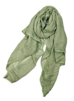 Shanlin Cotton Blend Solid Color Scarves with Elegant Lace Edge for Women