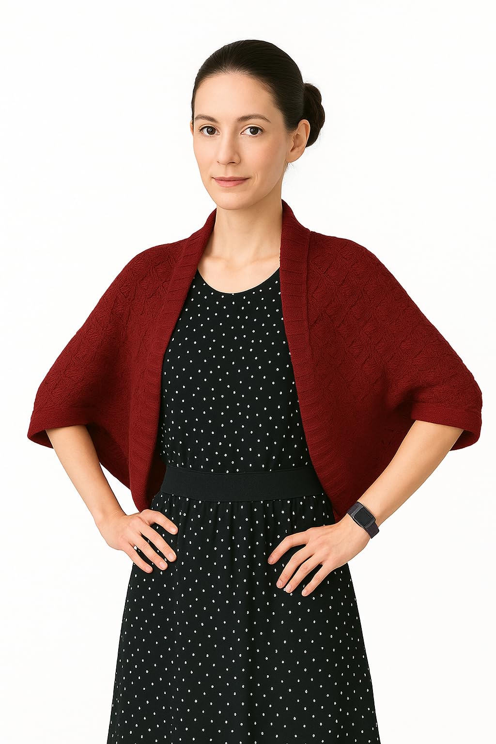 Shanlin Rhombus-Shaped Hollow Pattern Cocoon Cardigan Sweater Shawl