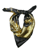 Shanlin Metallic Headscarf Futuristic Galaxy-Inspired Wrap Y2K Bandana Hip Hop Square Scarf for Women & Men