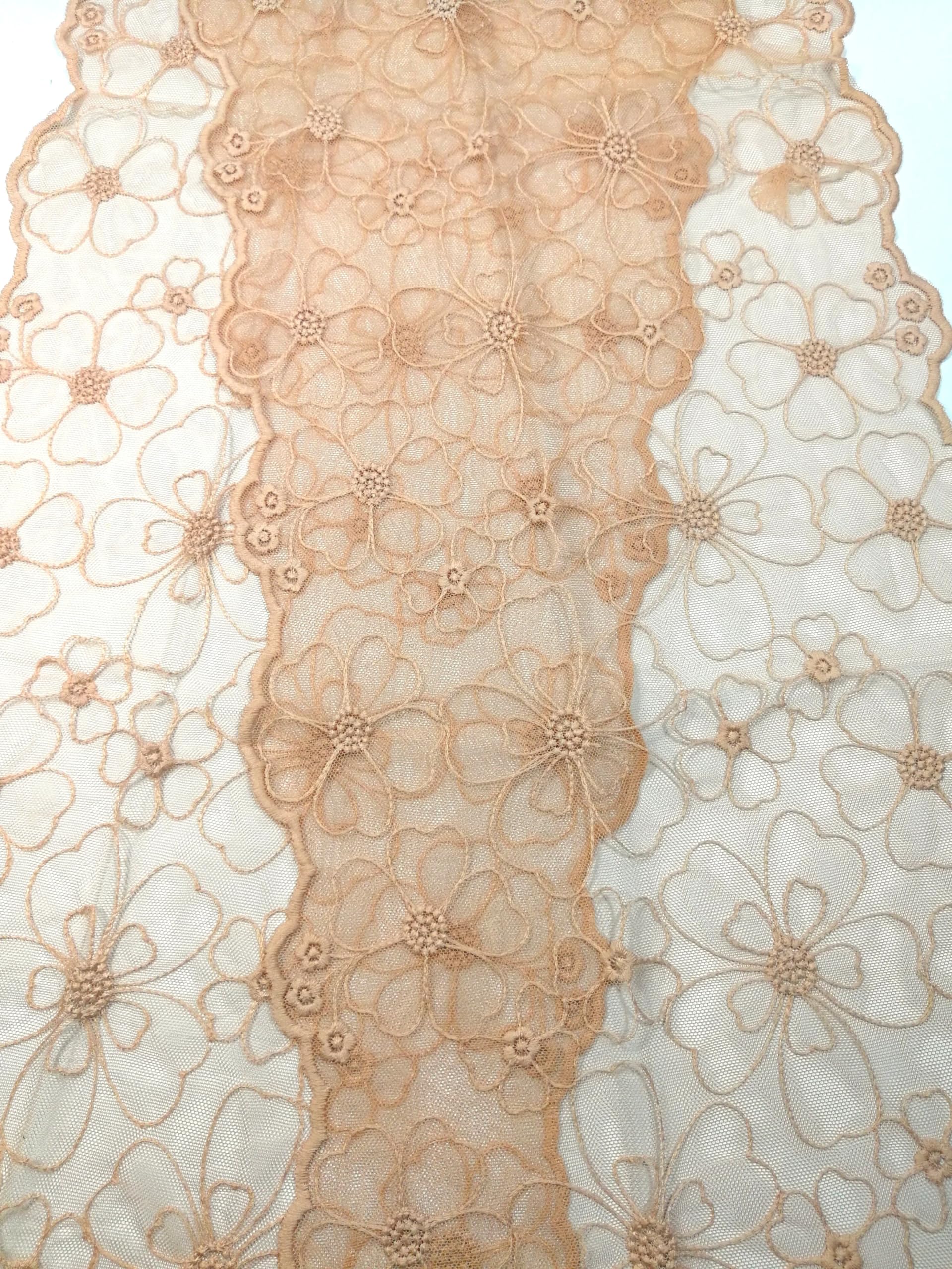 Shanlin Delicate Floral Embroidered Mesh Lace Scarf for Women