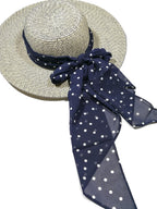 Shanlin Vintage Polka Dot Chiffon Skinny Scarf – Lightweight Retro Long Ribbon for Neck, Hair, Hat