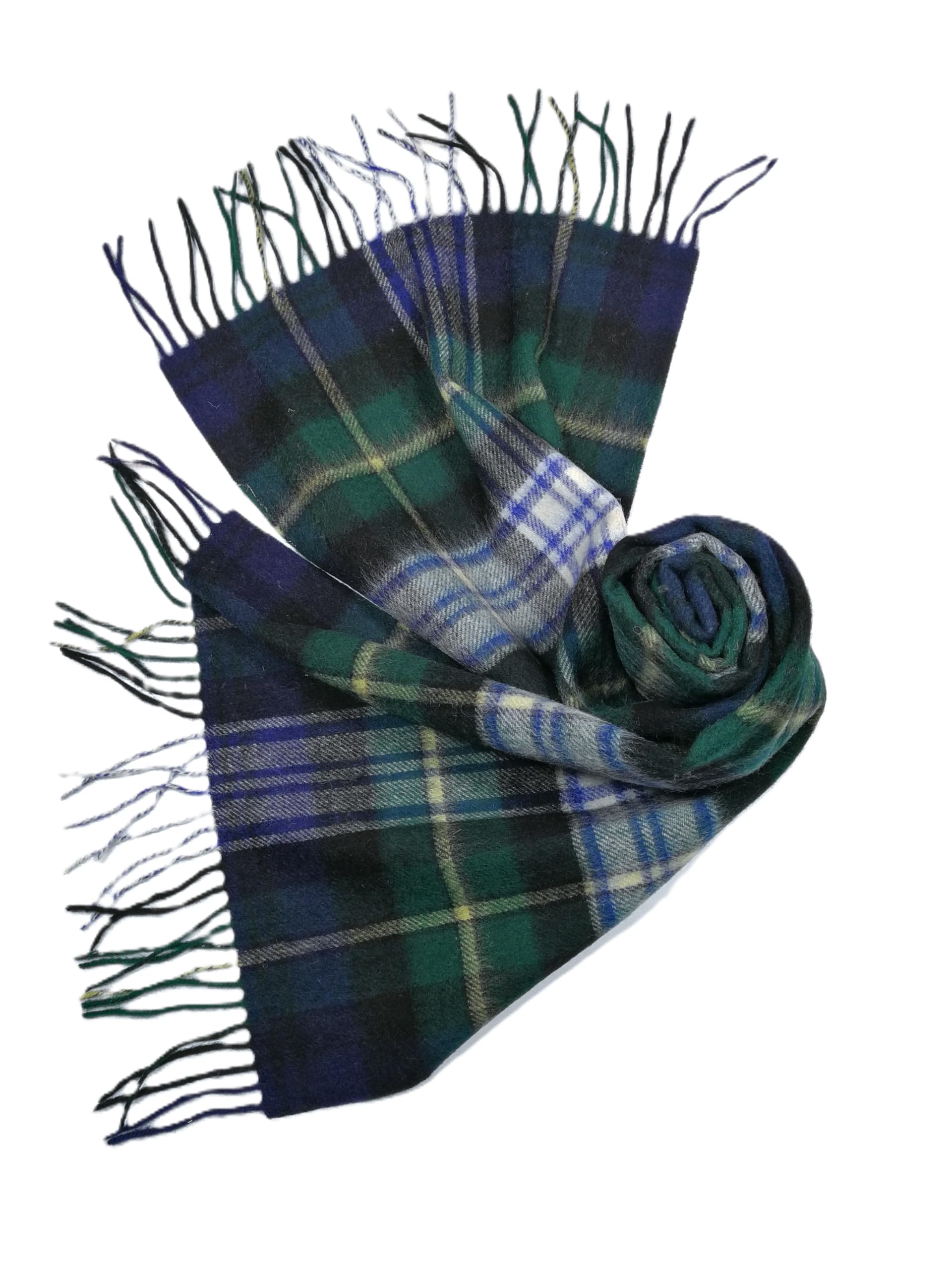 Shanlin 100% Australian Merino Wool Plaid Scarf for Men & Women – Soft, Warm, Lightweight Winter Wrap with Fringe