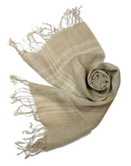 Shanlin Unisex Natural Color 100% Linen Scarves for Men and Women