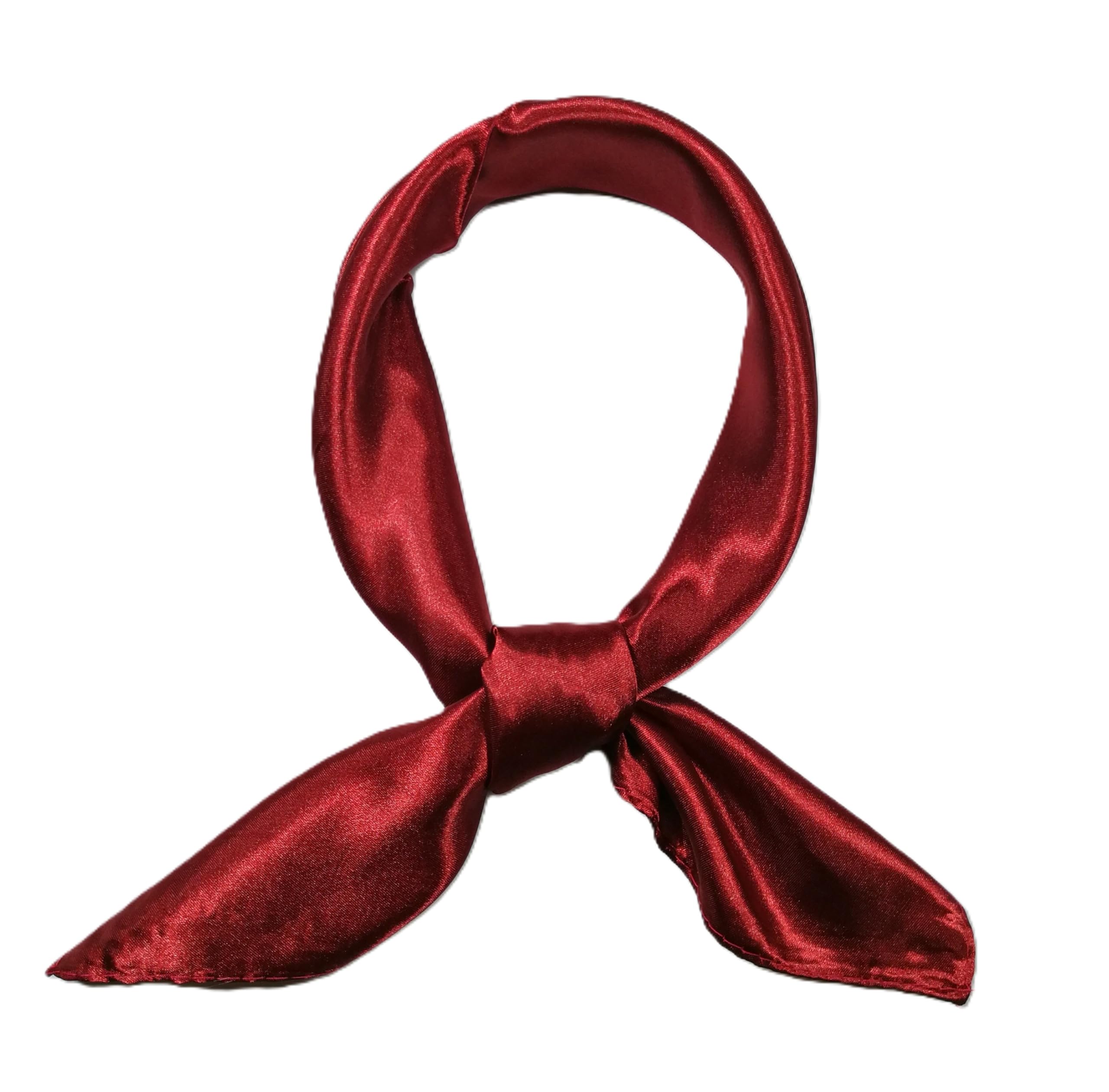 Shanlin Solid Color Silk Feel Satin Square Scarf Bandanas (23.5"X23.5")