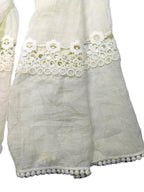 Shanlin Cotton Blend Solid Color Scarves with Elegant Lace Edge for Women