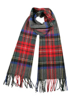 Shanlin 100% Australian Merino Wool Plaid Scarf for Men & Women – Soft, Warm, Lightweight Winter Wrap with Fringe