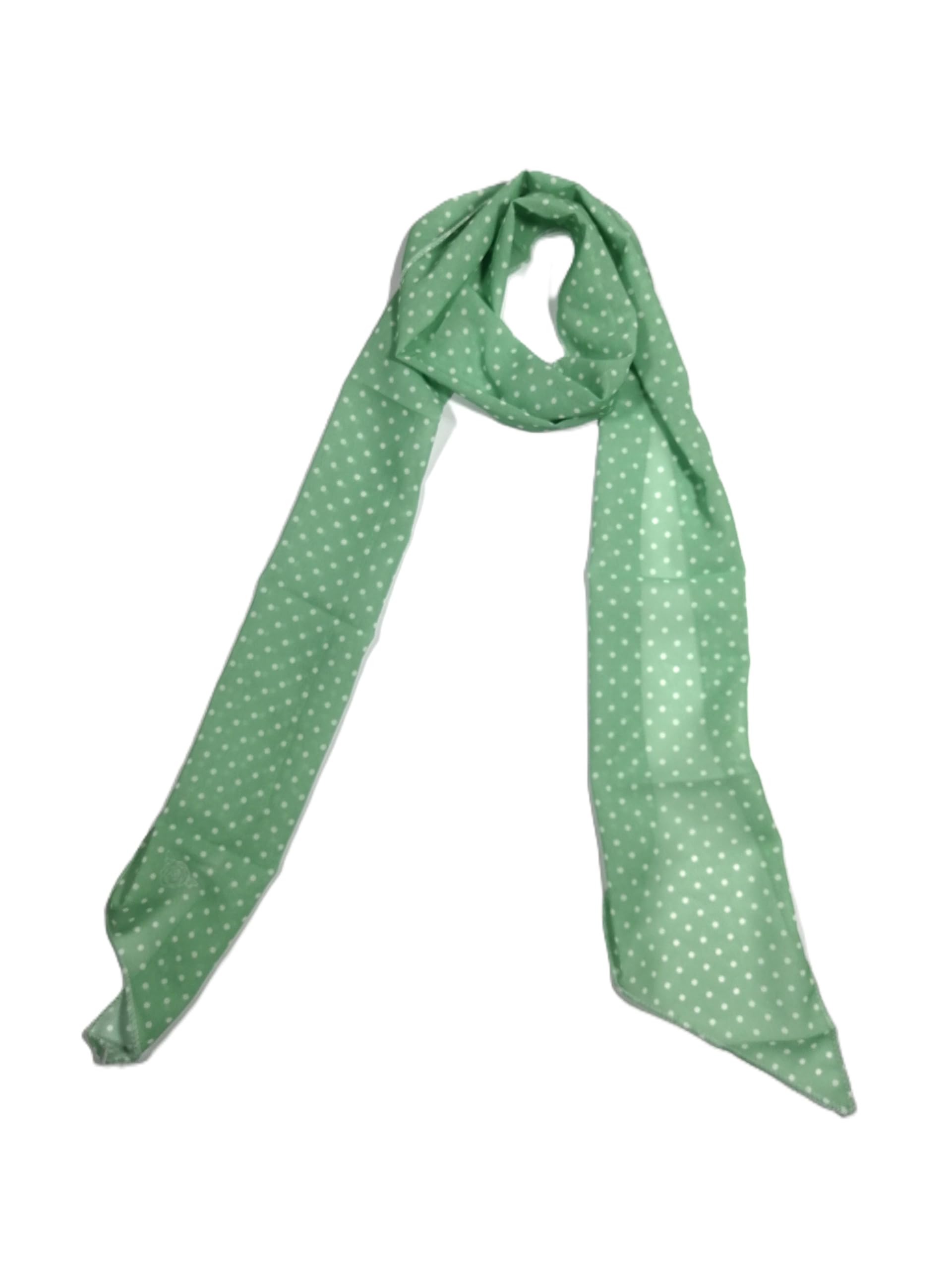 Shanlin Vintage Polka Dot Chiffon Skinny Scarf – Lightweight Retro Long Ribbon for Neck, Hair, Hat