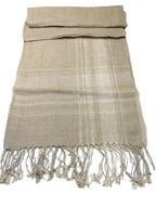 Shanlin Unisex Natural Color 100% Linen Scarves for Men and Women
