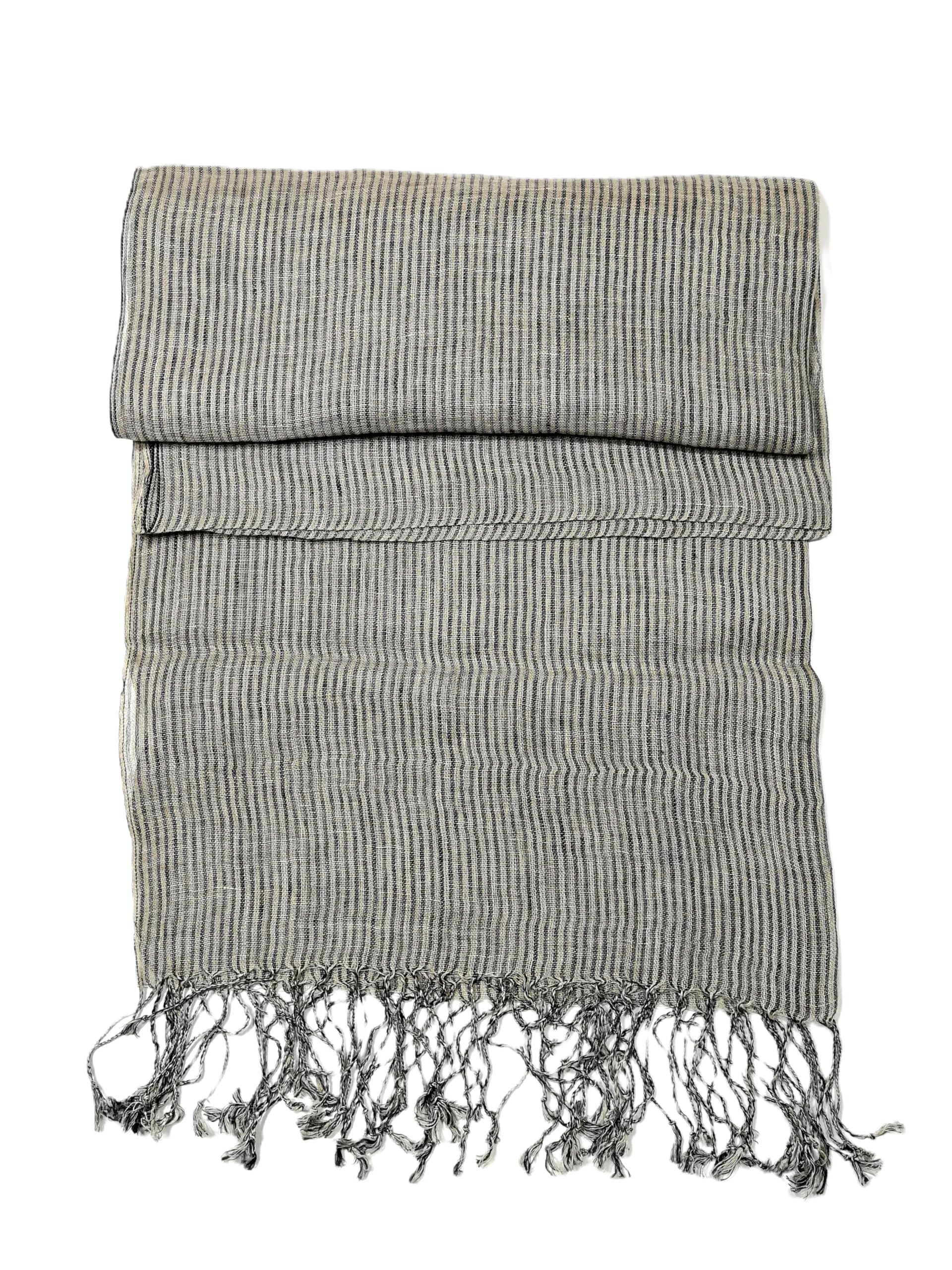 Shanlin Unisex Natural Color 100% Linen Scarves for Men and Women