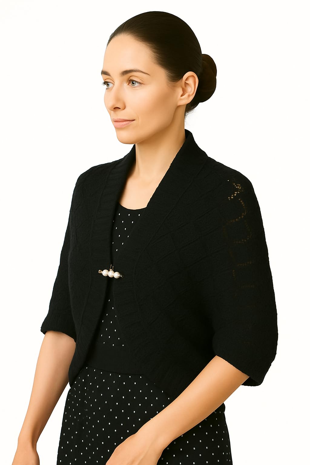 Shanlin Rhombus-Shaped Hollow Pattern Cocoon Cardigan Sweater Shawl