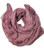 Shanlin Cotton Blend Solid Color Scarves with Elegant Lace Edge for Women