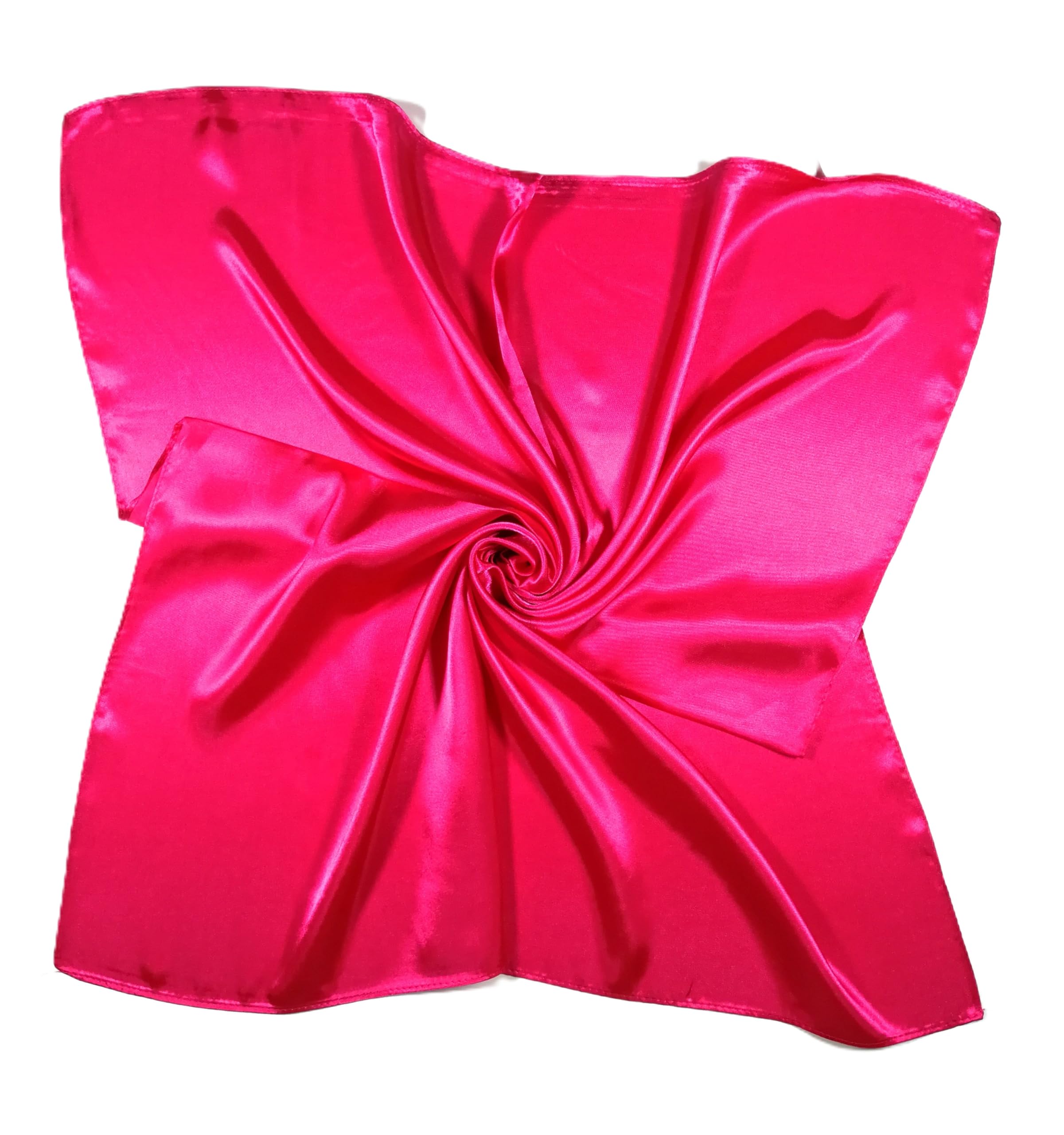 Shanlin Solid Color Silk Feel Satin Square Scarf Bandanas (23.5"X23.5")