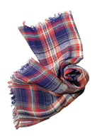 Shanlin Unisex 100% Linen Scarves for Men and Women (Plaid & Stripes)