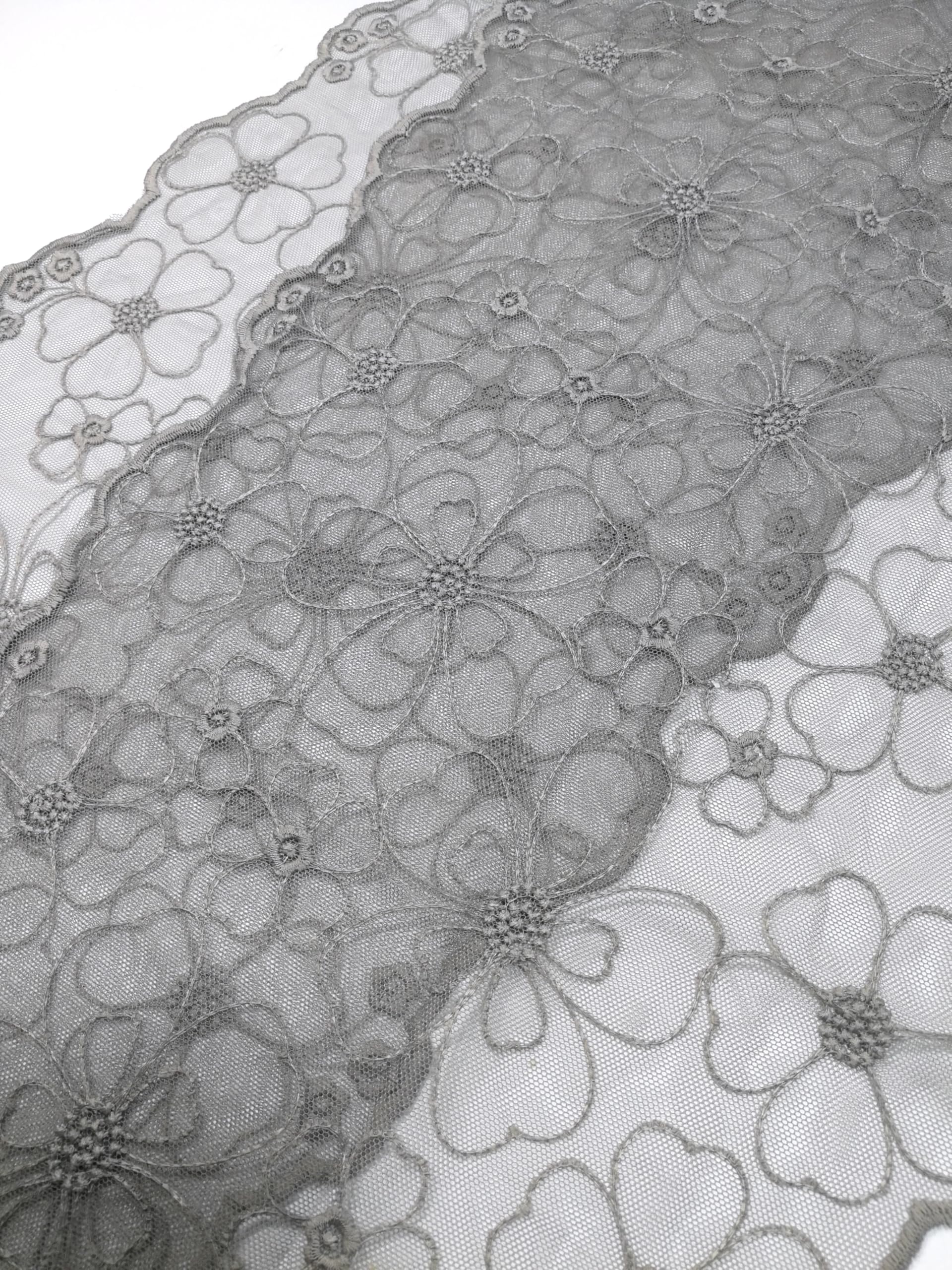 Shanlin Delicate Floral Embroidered Mesh Lace Scarf for Women