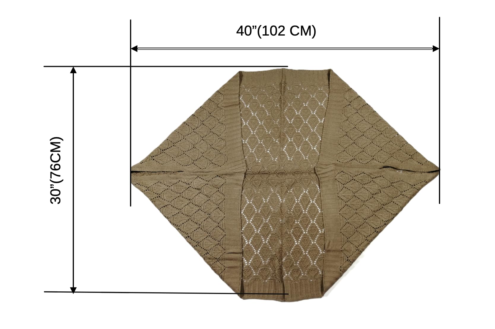 Shanlin Rhombus-Shaped Hollow Pattern Cocoon Cardigan Sweater Shawl