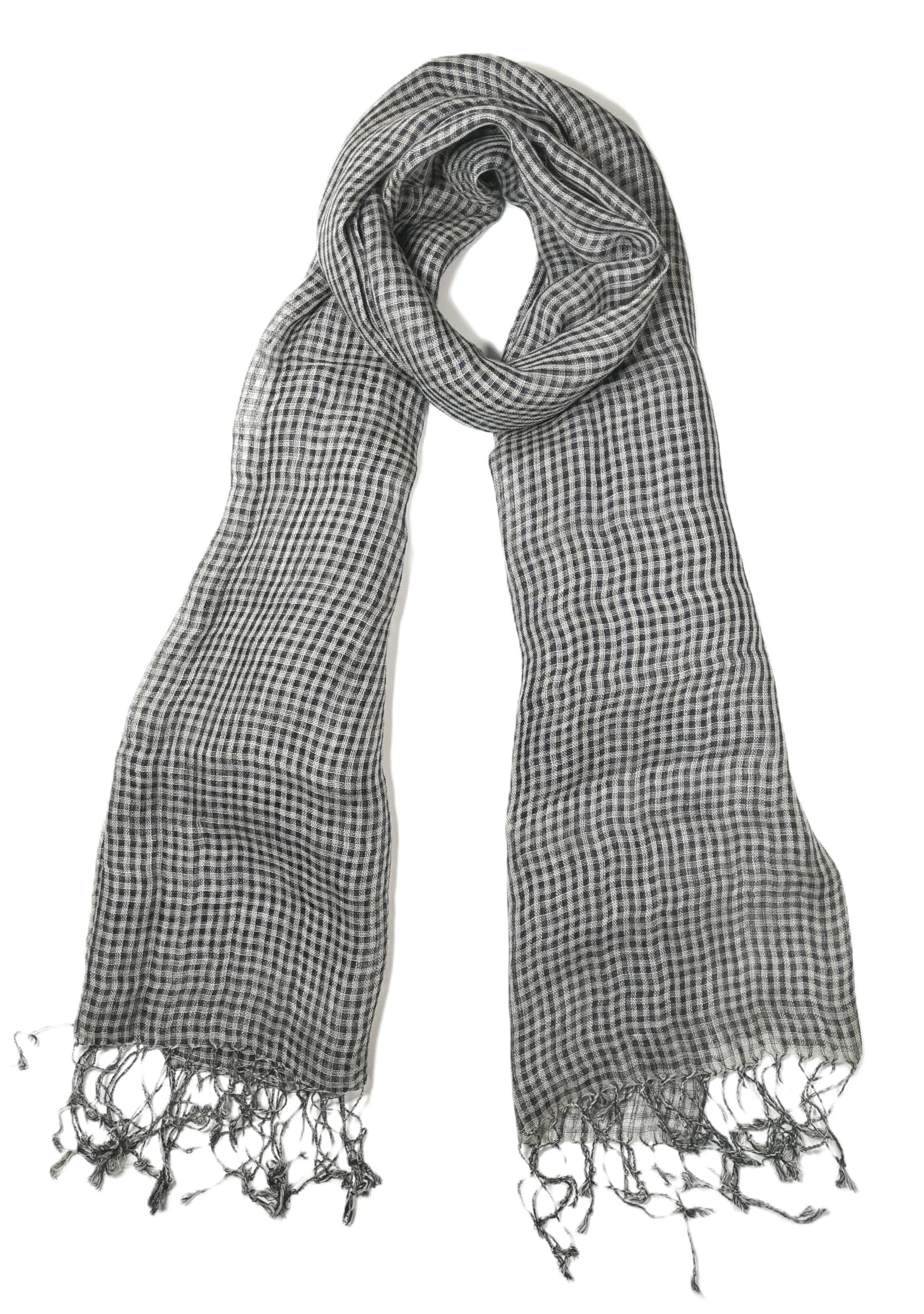 Shanlin Unisex Natural Color 100% Linen Scarves for Men and Women