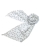 Shanlin Vintage Polka Dot Chiffon Skinny Scarf – Lightweight Retro Long Ribbon for Neck, Hair, Hat
