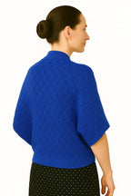 Shanlin Rhombus-Shaped Hollow Pattern Cocoon Cardigan Sweater Shawl