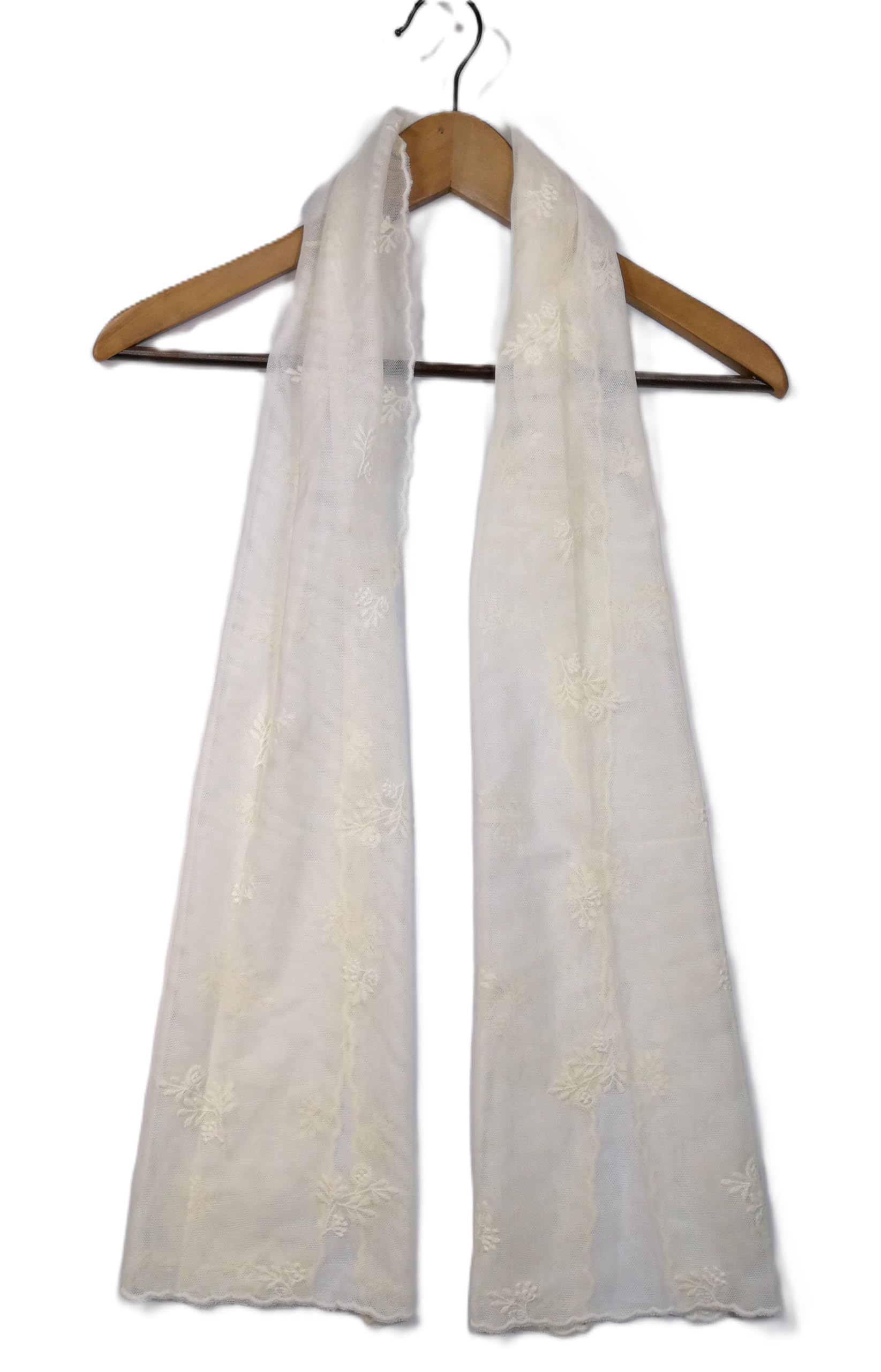 Shanlin Delicate Floral Embroidered Mesh Lace Scarf for Women
