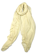 Shanlin Cotton Blend Solid Color Scarves with Elegant Lace Edge for Women