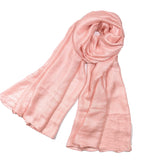 Shanlin Solid Color Silk Feel Long Scarves