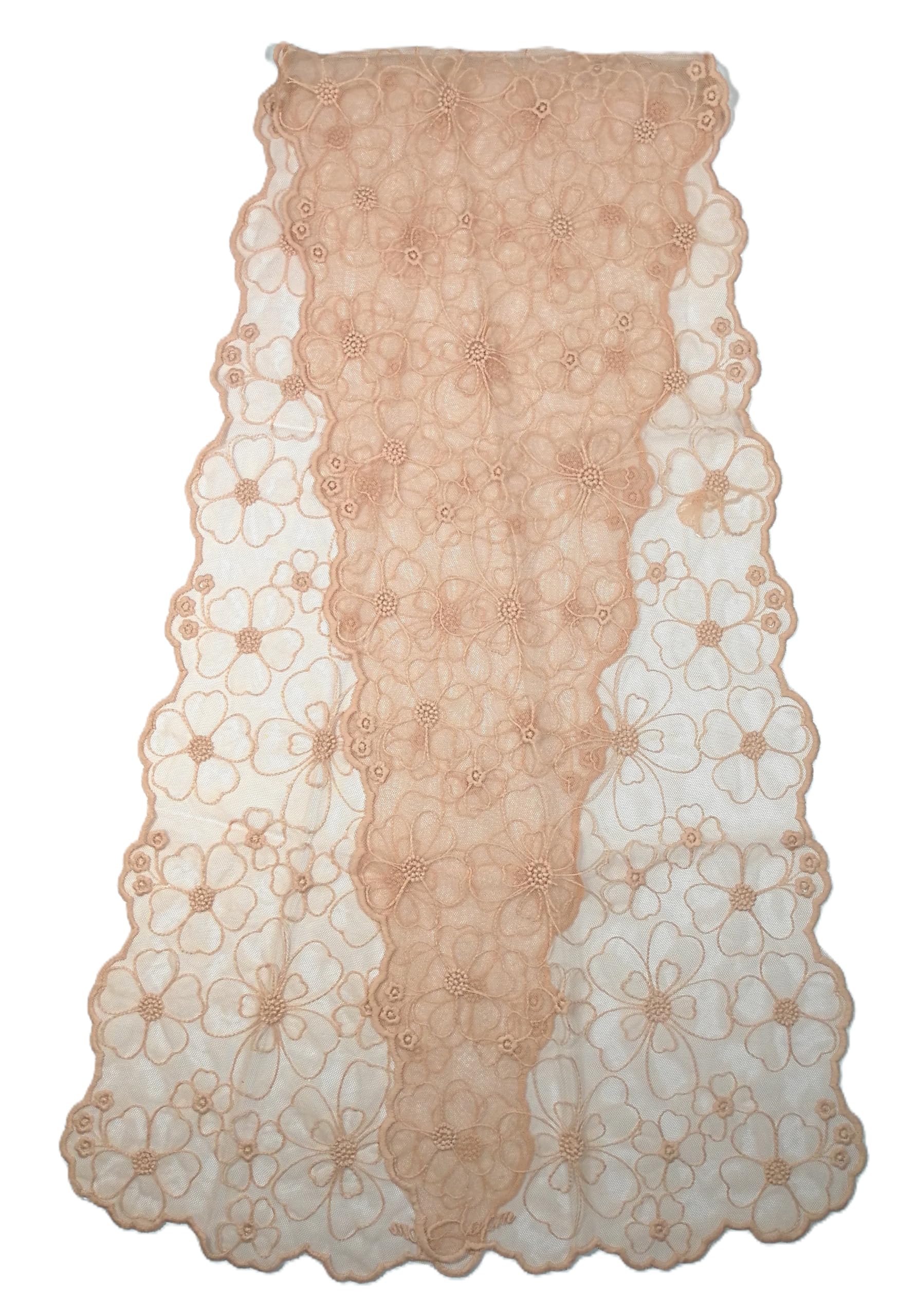 Shanlin Delicate Floral Embroidered Mesh Lace Scarf for Women