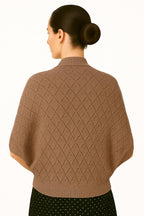 Shanlin Rhombus-Shaped Hollow Pattern Cocoon Cardigan Sweater Shawl