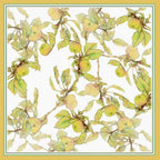Shanlin 100% Mulberry Silk Twill Scarf Hand-Drawn Nature Print Square Silk Neckerchief Headscarf for Women (26"x26")