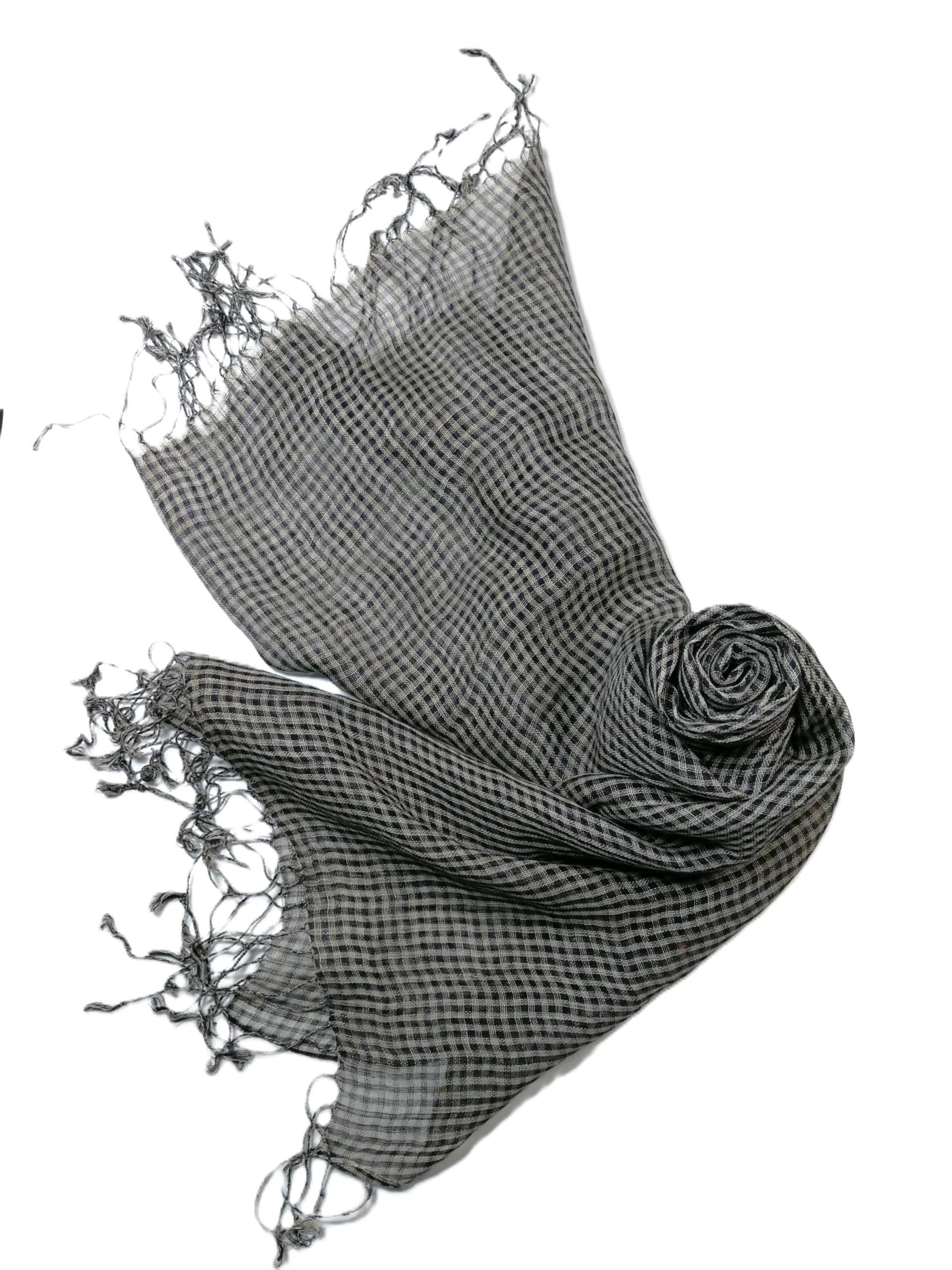 Shanlin Unisex Natural Color 100% Linen Scarves for Men and Women
