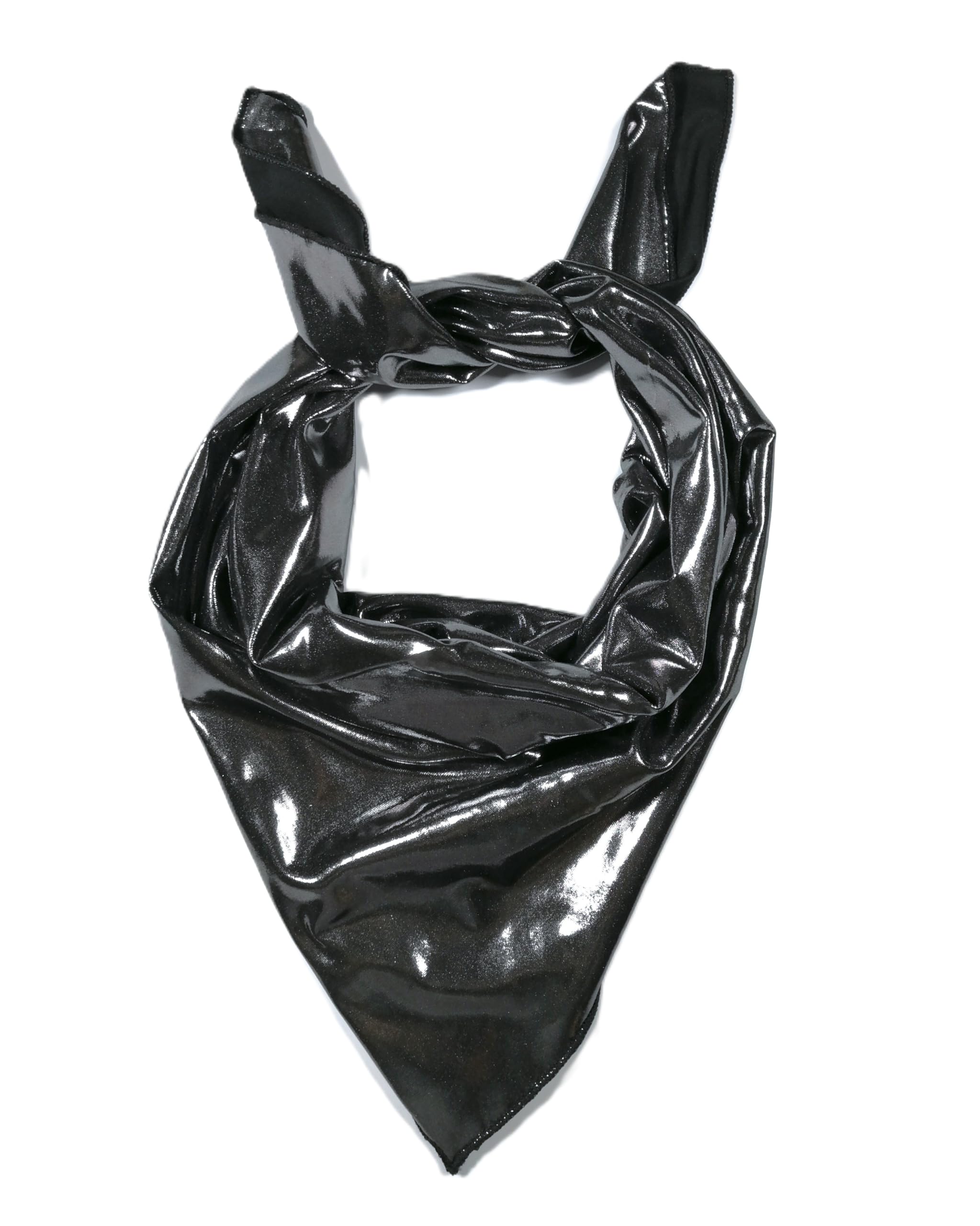 Shanlin Metallic Headscarf Futuristic Galaxy-Inspired Wrap Y2K Bandana Hip Hop Square Scarf for Women & Men