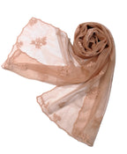 Shanlin Delicate Floral Embroidered Mesh Lace Scarf for Women