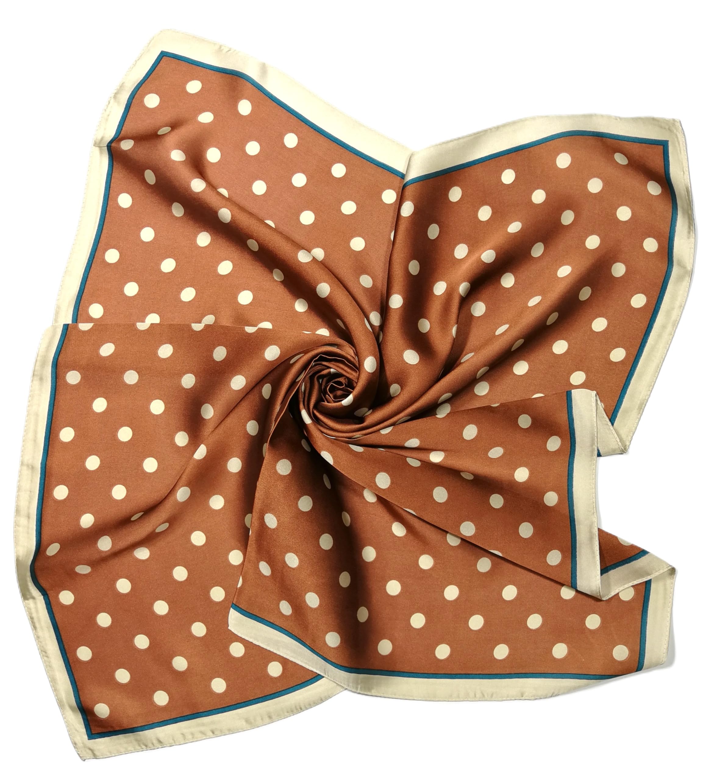 Shanlin Silk Feel Pattern Square Scarves 27" X 27" (Polka Dots)