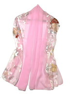 Shanlin Floral Silk Feel Scarf Evening Shawl