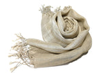 Shanlin Unisex Natural Color 100% Linen Scarves for Men and Women